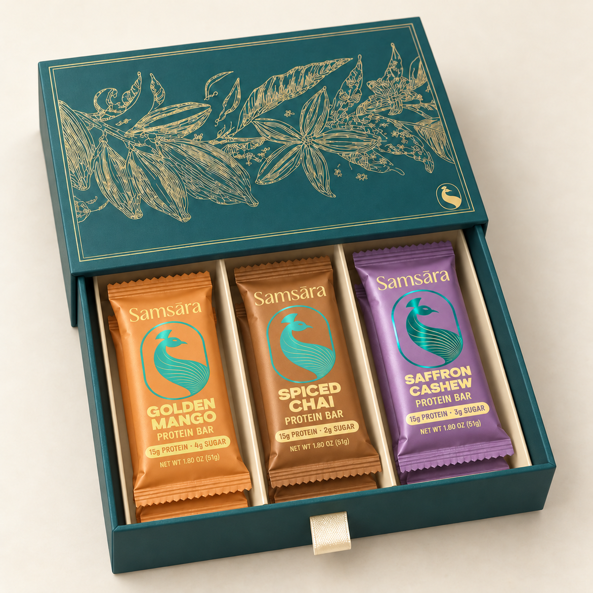 Diwali gift box with two Mango, two Chai and two Saffron bars
